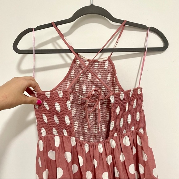 ZARA Polka Dot Midi Dress Back Cutout - Picture 6 of 7
